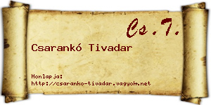 Csarankó Tivadar névjegykártya