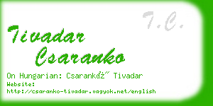 tivadar csaranko business card